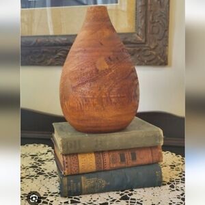 Crate And Barrel Mango Wood Vase